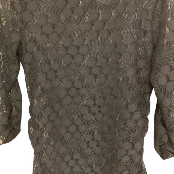 90s Black Sheer Top  (stretchy) by Alfani & a Colourful Lime Green Camisole S-M - Picture 3 of 4